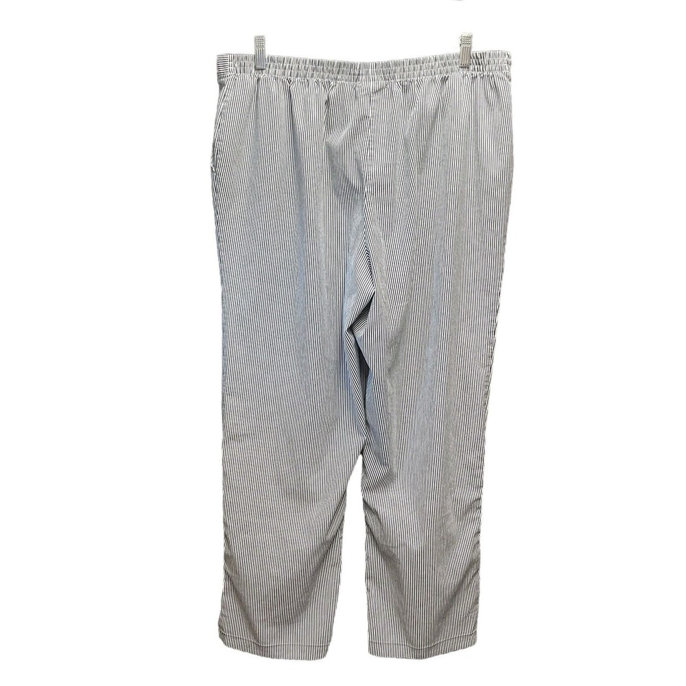 Alfred Dunner Woman's Gray & White Striped Pants W/Pockets Pull On Style Size 18 - Picture 2 of 11